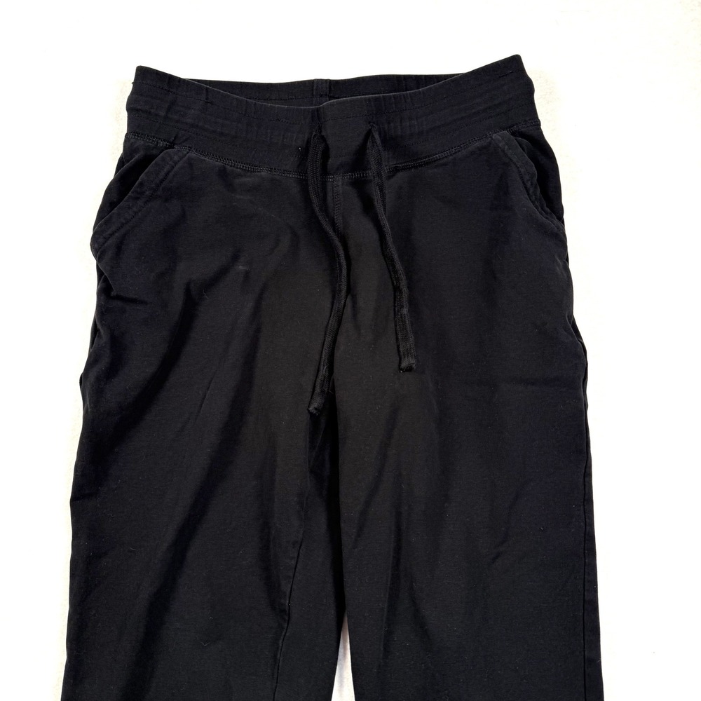 Pact Jogger Pants Womens XS Black Organic Cotton Ruched Ankle Cuffs Drawstring